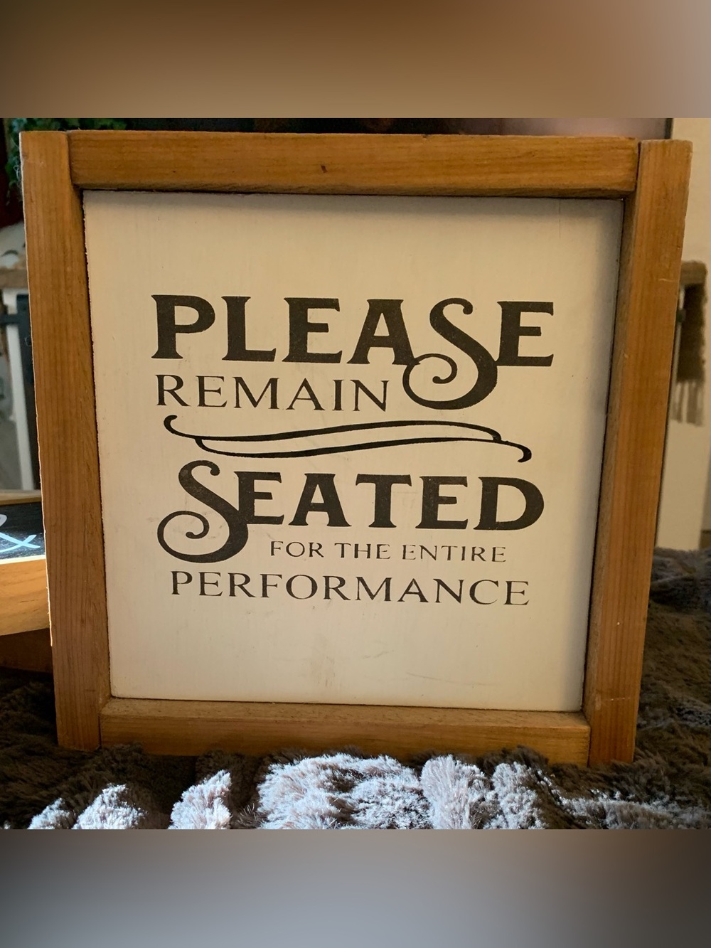 Country rustic Please Remain Seated Wood Bathroom Decor Sign